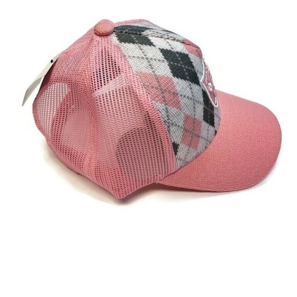 Reebok Las Vegas Raiders Pink Argyle Embroidered Cap Hat Adjustable Mesh… - Picture 3 of 7
